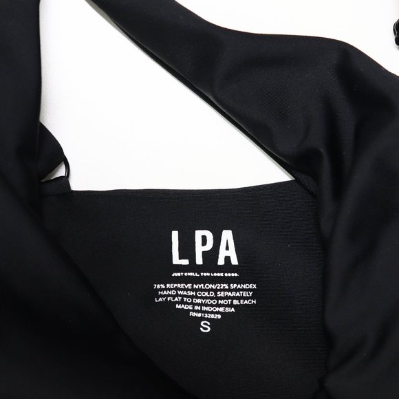 NEW LPA Susan One Piece Keyhole Adjustable One Shoulder High Cut Swimsuit Black - Picture 3 of 9